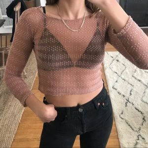 Opening Ceremony Sheer Knot Cropped Top XS